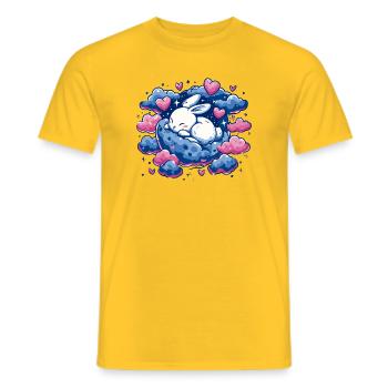 Lapin de rêve lunaire sur le cœur des nuages - T-shirt homme - jaune - Devant - AI Model Male 178 dark (178cm)