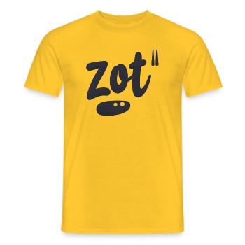 Crazy. Antwerp dialect - Men's T-Shirt - yellow - Front - AI Model Male 178 dark (178cm)