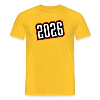 2026 - Men's T-Shirt - yellow - Front - AI Model Male 178 dark (178cm)