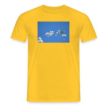 Cherry blossoms - Men's T-Shirt - yellow - Front - AI Model Male 178 dark (178cm)