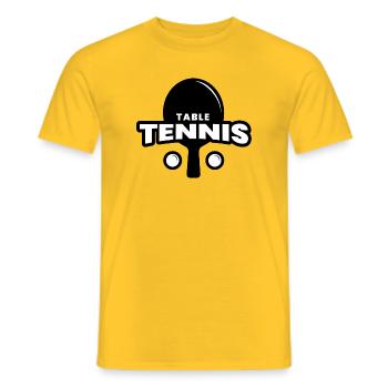 table tennis - T-shirt homme - jaune - Devant - AI Model Male 178 dark (178cm)