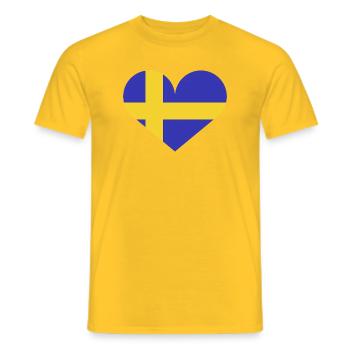 Schwedische Flagge - Männer T-Shirt - Gelb - Vorne - AI Model Male 178 dark (178cm)