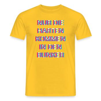 Hardtekk Tekk - Men's T-Shirt - yellow - Front - AI Model Male 178 dark (178cm)