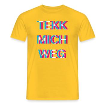 Hardtekk Tekk - Men's T-Shirt - yellow - Front - AI Model Male 178 dark (178cm)