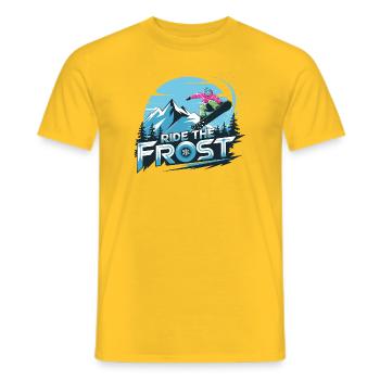  Ride The Frost Snowboard Motiv Für Snowboarder - Männer T-Shirt - Gelb - Vorne - AI Model Male 178 dark (178cm)