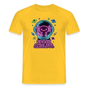Space Axolotl - Men's T-Shirt - yellow - Front - AI Model Male 178 dark (178cm)