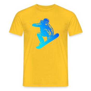Short and clear snowboard - Men's T-Shirt - yellow - Front - AI Model Male 178 dark (178cm)