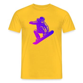 Snowboard Motiv für echte Liebhaber - Männer T-Shirt - Gelb - Vorne - AI Model Male 178 dark (178cm)