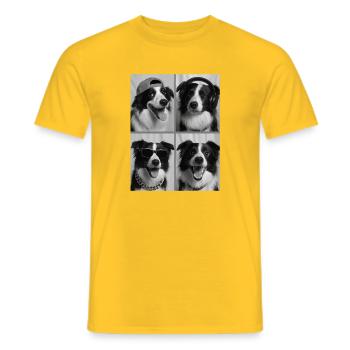 Border Collie - Men's T-Shirt - yellow - Front - AI Model Male 178 dark (178cm)