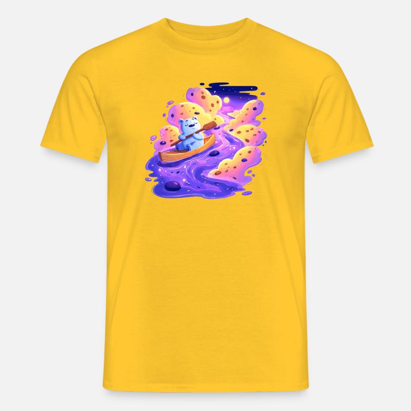 Panda Bootsfahrt im Lila Strudel - Männer T-Shirt - Gelb