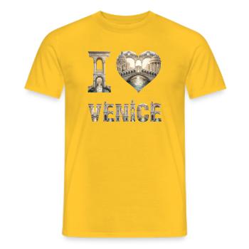 Venedig – Zeitlose Stadtsilhouette - Männer T-Shirt - Gelb - Vorne - AI Model Male 178 dark (178cm)