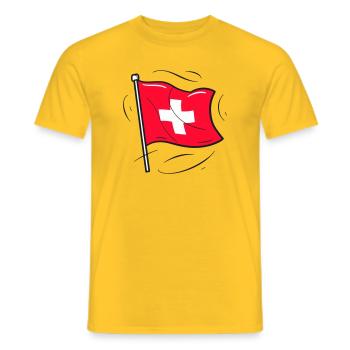 Schweizer Flagge Patriot Design - Männer T-Shirt - Gelb - Vorne - AI Model Male 178 dark (178cm)