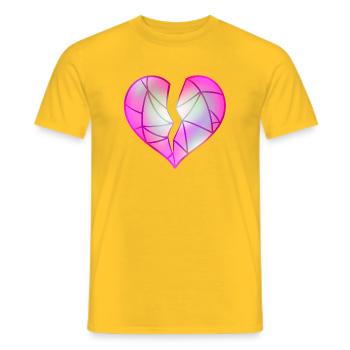 Gebrochenes Rosa Herz - Männer T-Shirt - Gelb - Vorne - AI Model Male 178 dark (178cm)