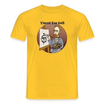 Vincent VanGoth - Men's T-Shirt - yellow - Front - AI Model Male 178 dark (178cm)