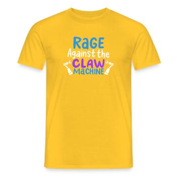 Funny Rage Against The Claw Machine Arcade Art - Männer T-Shirt - Gelb - Vorne - AI Model Male 178 dark (178cm)