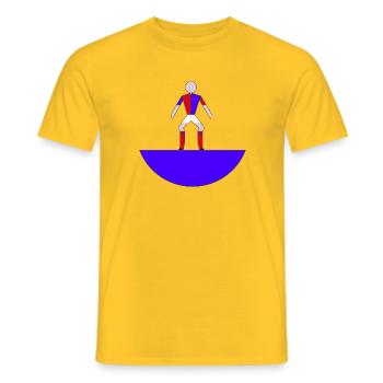 Subbuteo Héros Géométrique sur Blue Arc - T-shirt homme - jaune - Devant - AI Model Male 178 dark (178cm)