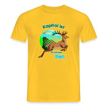 Kapital ist Ein scheues Reh - Männer T-Shirt - Gelb - Vorne - AI Model Male 178 dark (178cm)