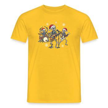 Ruban squelette de Noël Squelettes de Noël drôles - T-shirt homme - jaune - Devant - AI Model Male 178 dark (178cm)