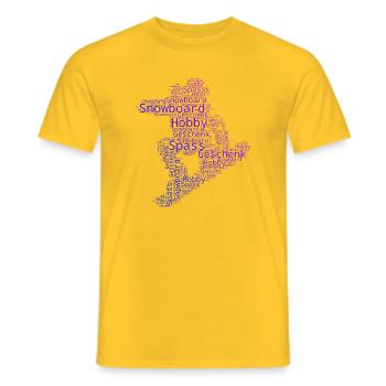 Cool snowboard inspiration - Men's T-Shirt - yellow - Front - AI Model Male 178 dark (178cm)