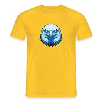 Geometric eagle in shades of blue - Men's T-Shirt - yellow - Front - AI Model Male 178 dark (178cm)