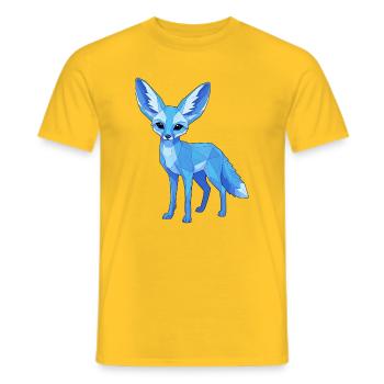 Blauer Geometrie-Fuchs - Männer T-Shirt - Gelb - Vorne - AI Model Male 178 dark (178cm)