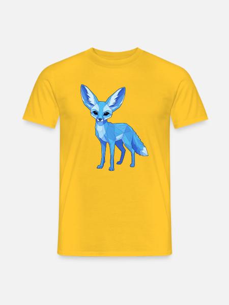 Blue Geometry Fox - Men's T-Shirt - yellow