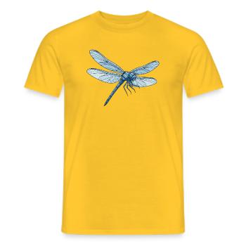 Geometrische Drachenfliege Blau - Männer T-Shirt - Gelb - Vorne - AI Model Male 178 dark (178cm)