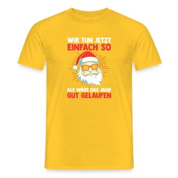 Santa Claus Christmas Time Naughty Christmas - Men's T-Shirt - yellow - Front - AI Model Male 178 dark (178cm)