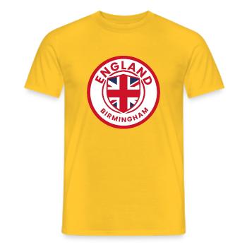 Birmingham Union Jack Badge - Men's T-Shirt - yellow - Front - AI Model Male 178 dark (178cm)
