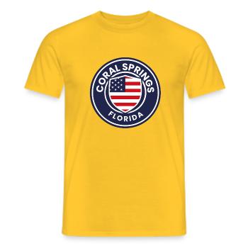 Coral Springs Florida Flaggenschild - Männer T-Shirt - Gelb - Vorne - AI Model Male 178 dark (178cm)