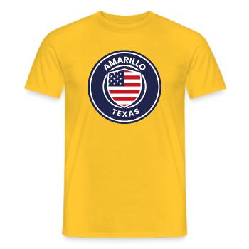 Insigne texan dans l’écu américain - T-shirt homme - jaune - Devant - AI Model Male 178 dark (178cm)