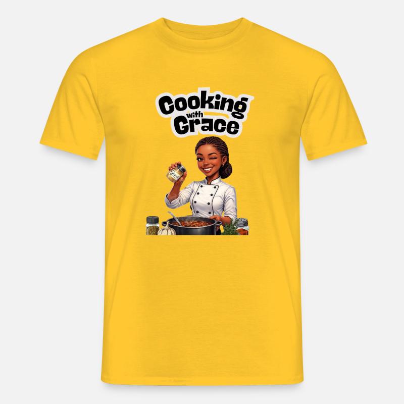 Mit Anmut kochen - Männer T-Shirt - Gelb