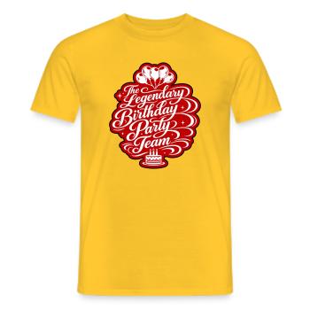 Geburtstag Party Team Spruch - Männer T-Shirt - Gelb - Vorne - AI Model Male 178 dark (178cm)