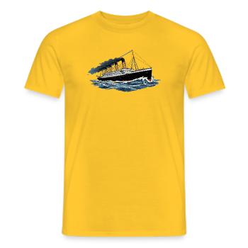 Titanic Legendärer Ozeandampfer stürmischer See - Männer T-Shirt - Gelb - Vorne - AI Model Male 178 dark (178cm)