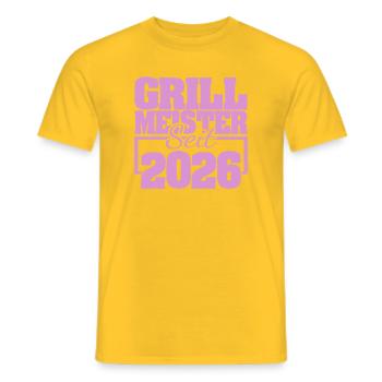 Grillen 2026 - Männer T-Shirt - Gelb - Vorne - AI Model Male 178 dark (178cm)