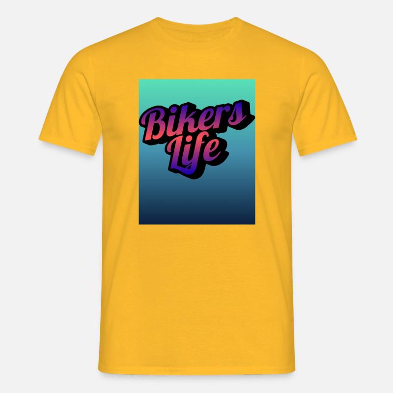 Biker Lebensgradient - Männer T-Shirt - Gelb