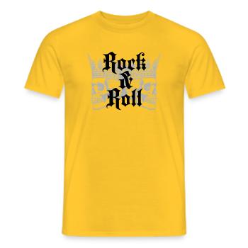 Rock and Roll Crown Skulls - Männer T-Shirt - Gelb - Vorne - AI Model Male 178 dark (178cm)