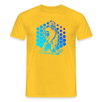 Floorball Love Clear Look for Floorball - Men's T-Shirt - yellow - Front - AI Model Male 178 dark (178cm)