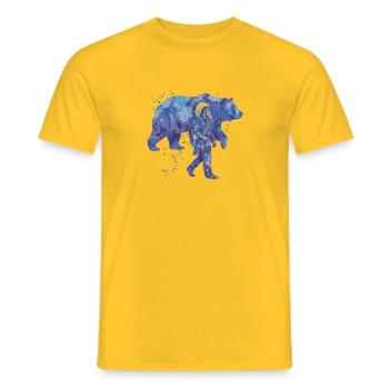 Indian Chief with Bear Watercolors - Men's T-Shirt - yellow - Front - AI Model Male 178 dark (178cm)