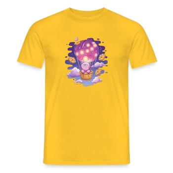 Bear balloon in cookie heaven - Men's T-Shirt - yellow - Front - AI Model Male 178 dark (178cm)