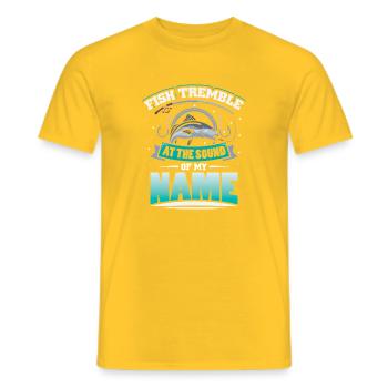 Anglers Fishermen Fishing Sport Fishermen - Men's T-Shirt - yellow - Front - AI Model Male 178 dark (178cm)