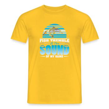 Anglers Fishermen Fishing Sport Fishermen - Men's T-Shirt - yellow - Front - AI Model Male 178 dark (178cm)