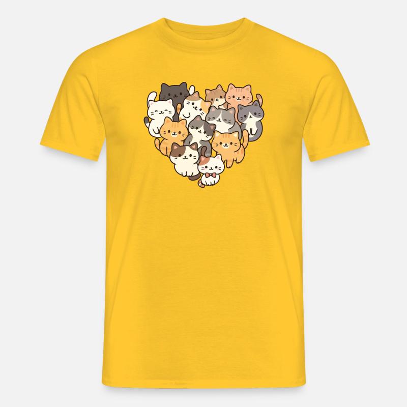 Katze - Männer T-Shirt - Gelb
