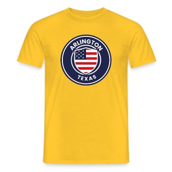 Arlington Texas Patriot Badge - Men's T-Shirt - yellow - Front - AI Model Male 178 dark (178cm)