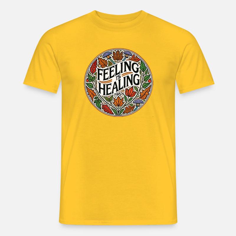 Feeling ist Healing Circle Tee - Männer T-Shirt - Gelb