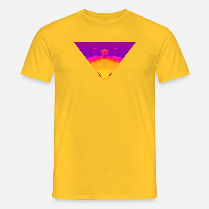 Neon Vortex, Cyber Sunset - Männer T-Shirt - Gelb