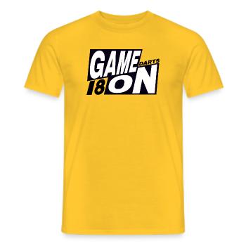 Dart,Darts,GAME_ON_180_Darts - Männer T-Shirt - Gelb - Vorne - AI Model Male 178 dark (178cm)