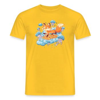 Fuchs auf Waffeltraum - Männer T-Shirt - Gelb - Vorne - AI Model Male 178 dark (178cm)