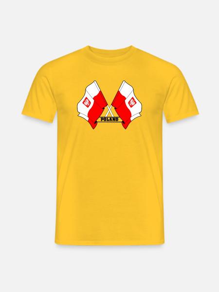Poland Crossed Flags - Men's T-Shirt - yellow