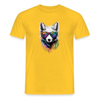 Polarfuchs Schneefuchs Eisfuchs Süßer Weißer Fuchs - Männer T-Shirt - Gelb - Vorne - AI Model Male 178 dark (178cm)
